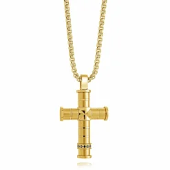Italgem Steel Italgem Brushed Cross Pendant- Italgem Steel