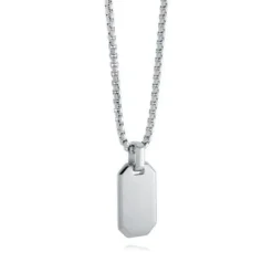 Italgem Steel Italgem Brushed Dog Tag Pendant- Italgem Steel
