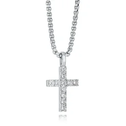 Italgem Steel Italgem Cross Necklace- Italgem Steel