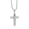Italgem Steel Italgem Domed-Centre Cross Necklace- Italgem Steel