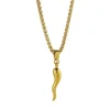 Italgem Steel Italgem Medium Cornetto Pendant Necklace- Italgem Steel