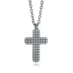Italgem Steel Italgem Reversible Cross Pendant- Italgem Steel
