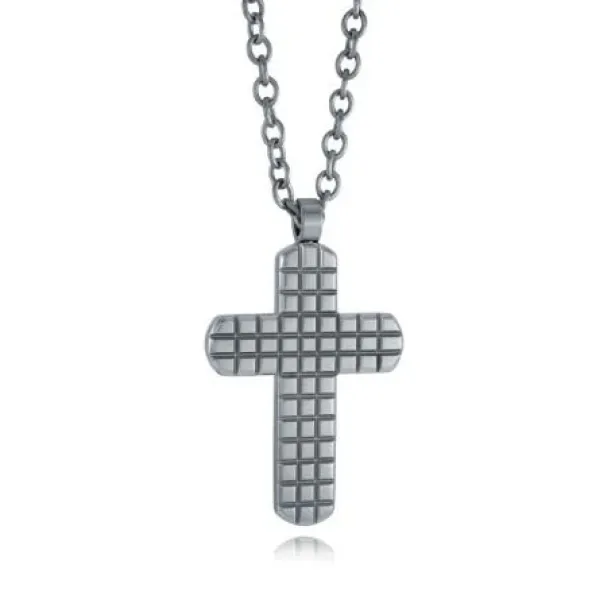 Italgem Steel Italgem Reversible Cross Pendant- Italgem Steel