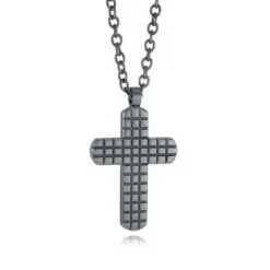 Italgem Steel Italgem Reversible Cross Pendant- Italgem Steel