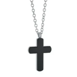 Italgem Steel Italgem Reversible Cross Pendant- Italgem Steel