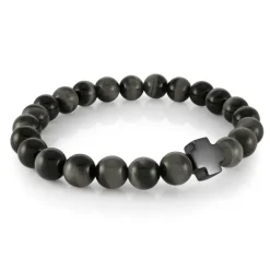 Italgem Steel Beaded Cross Bracelet- Italgem Steel