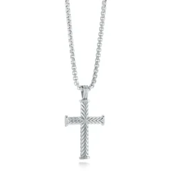 Italgem Steel Cross Necklace- Italgem Steel
