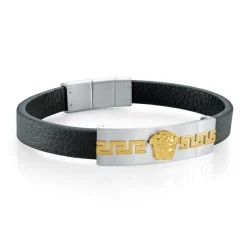 Italgem Steel Medus Leather Bracelet- Italgem Steel