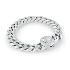 Italgem Steel 12MM Curb Medusa Clasp Bracelet- Italgem Steel