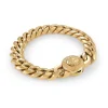 Italgem Steel 12MM Curb Medusa Clasp Bracelet- Italgem Steel