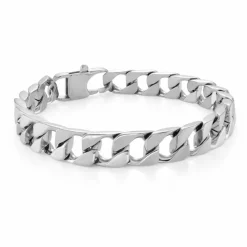 Italgem Steel 9.4MM Flat Curb Bracelet- Italgem Steel