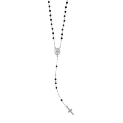 Italgem Steel Rosary Cross Necklace- Italgem Steel